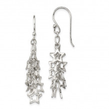 Quality Gold Sterling Silver Multi-Stars Dangle Earrings - QE3967