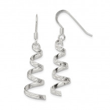 Quality Gold Sterling Silver Twist Dangle Earrings - QE3935