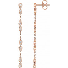 14K Rose 1/3 CTW Diamond Chain Earrings - 65234060002P