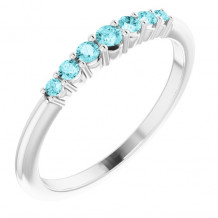 14K White Blue Zircon Stackable Ring - 72022605P