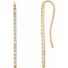 14K Yellow 1/3 CTW Diamond Bar Earrings - 65222860000P