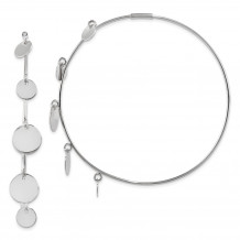 Quality Gold Sterling Silver Rhodium-plated Polished with Discs Hoop Earrings - QE13274
