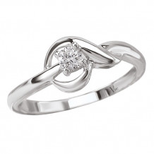 14k White Gold Solitaire Complete Diamond Engagement Ring