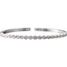 14K White 1/6 CTW Diamond Stackable Bangle Bracelet - 65290460001P