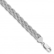 Quality Gold Sterling Silver Rhodium-plated Woven Snake Chain Bracelet - QG4968-7.5