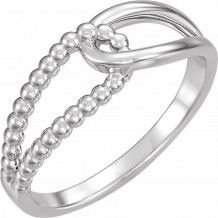 14K White Beaded Ring - 51683101P
