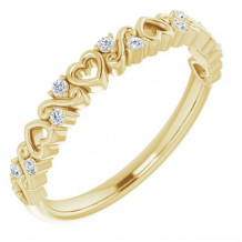 14K Yellow .08 CTW Heart Diamond Anniversary Band - 124102601P