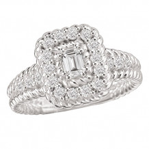 14k White Gold Halo Semi-Mount Diamond Engagement Ring