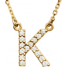 14K Yellow Initial K 1/8 CTW Diamond 16 Necklace - 67311136P