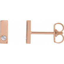 14K Rose .03 CTW Diamond Bar Earring - 867826006P