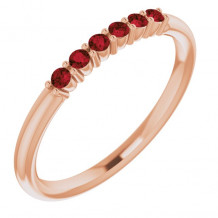 14K Rose Mozambique Garnet Stackable Ring - 123288606P