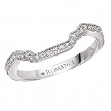 Romance 18k White Gold Curved Diamond Wedding Band