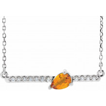 14K White Citrine & 1/10 CTW Diamond 18 Necklace - 86812750P