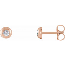 14K Rose 1/8 CTW Diamond Domed Stud Earrings - 86687602P