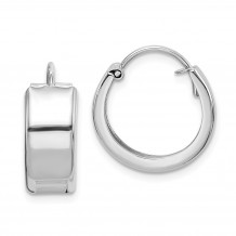 Quality Gold Sterling Silver Rhodium-plated 6x16mm Hoop Earrings - QE14144