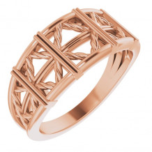 14K Rose Stackable Lattice Ring - 52019103P