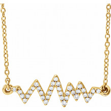 14K Yellow 1/6 CTW Diamond Heartbeat 16-18 Necklace - 65214660000P