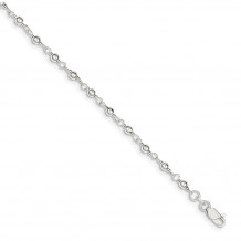 Quality Gold Sterling Silver Bead & Link Bracelet - QG1629-7.25