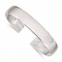 Quality Gold Sterling Silver 11mm Fancy Cuff Bangle Bracelet - QB112