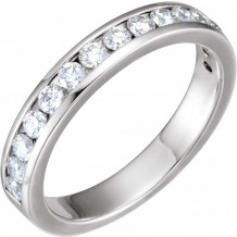 14K White 5/8 CTW Diamond Band for 7.4 & 8.2 mm Round Engagement Ring - 67708125P