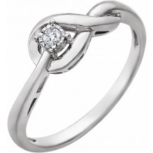 14K White .04 CT Diamond Ring - 65204060000P