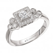 14k White Gold Halo Complete Diamond Engagement Ring