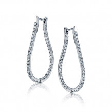 Zeghani 14k White Gold Diamond Earrings
