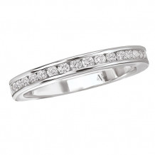 14k White Gold Channel Set Diamond Wedding Band