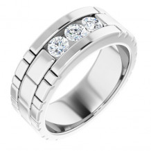 14K White 5/8 CTW Diamond Men's Ring - 1235226000P