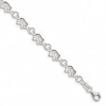 Quality Gold Sterling Silver Polished Elephant Bracelet - QA70-7.5