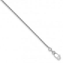 Quality Gold 14k White Gold 1.15mm Machine-made Rope Chain Anklet - W010-9
