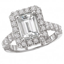 18k White Gold Halo Semi-Mount Diamond Engagement Ring