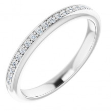 14K White 1/8 CTW Diamond Band for 6 mm Square Ring - 12216860001P