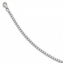 Quality Gold Sterling Silver Polished CZ Bracelet - QG3900-7.5