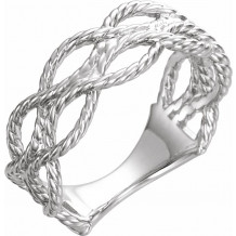 14K White Rope Ring - 51670101P