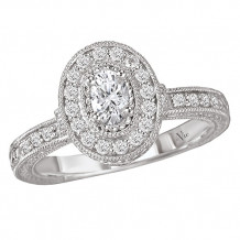 14k White Gold Halo Semi-Mount Diamond Engagement Ring