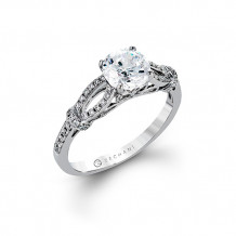 Zeghani 14k White Gold Diamond Engagement Ring