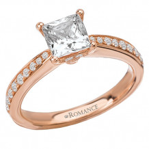 Romance 18k Rose Gold Semi-Mount Diamond Engagement Ring