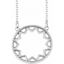14K White Milgrain Sun 16-18 Necklace - 86764600P