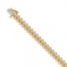 Quality Gold 14k Yellow Gold 2.7mm Diamond Tennis Bracelet - X2004