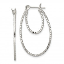Quality Gold Sterling Silver Diamond-Cut Fancy Hoop Earrings - QE13554