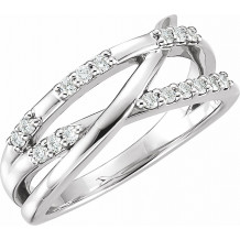 14K White 1/4 CTW Diamond Criss-Cross Ring - 1226596001P