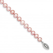 Quality Gold Sterling Silver 6-7mm Purple FW Cultured Pearl Bracelet - QH4763-7.25