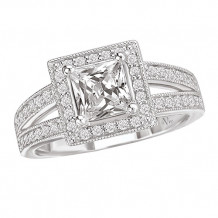 La Vie 14k White Gold Semi-Mount Diamond Engagement Ring