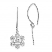 Quality Gold Sterling Silver Rhodium-plated Geometric Snowflake Dangle Earrings - QE15245