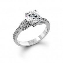 Zeghani 14k White Gold Diamond Engagement Ring