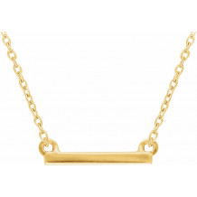 14K Yellow 18x1.5 mm Petite Bar 16-18 Necklace - 65195060000P