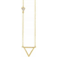 14K Yellow .05 CTW Diamond Triangle 16-18 Necklace - 65230160000P