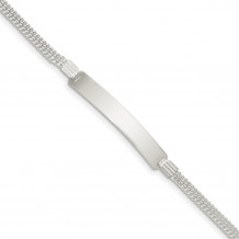Quality Gold Sterling Silver Double Chain ID Bracelet - QID208-7.5