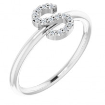 14K White .07 CTW Diamond Initial S Ring - 1238346090P
